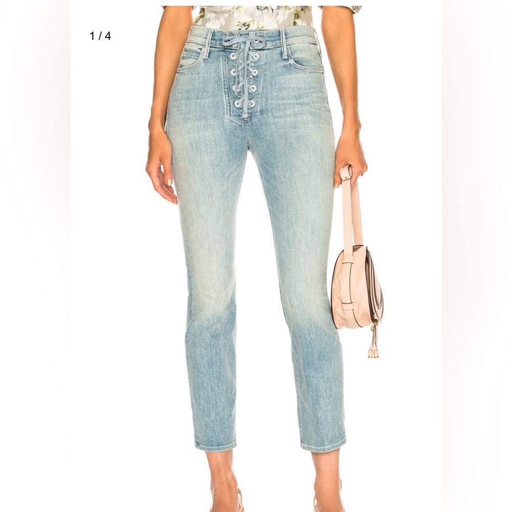 Mother denim The lace up dazzleer ankle jeans